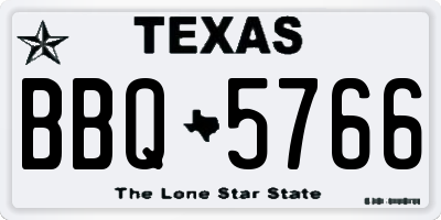 TX license plate BBQ5766