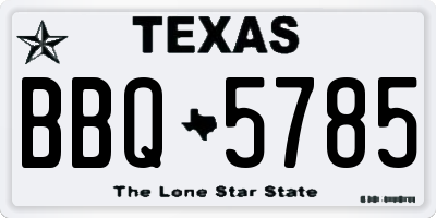 TX license plate BBQ5785