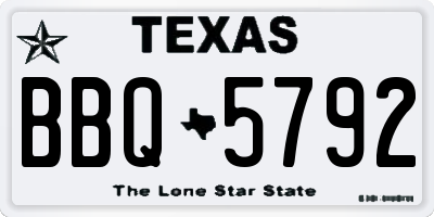 TX license plate BBQ5792
