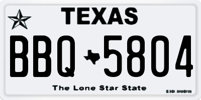 TX license plate BBQ5804