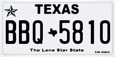 TX license plate BBQ5810