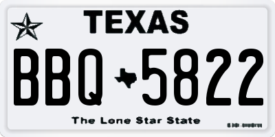 TX license plate BBQ5822
