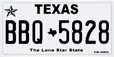 TX license plate BBQ5828