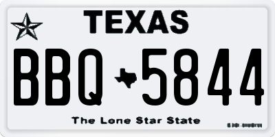 TX license plate BBQ5844