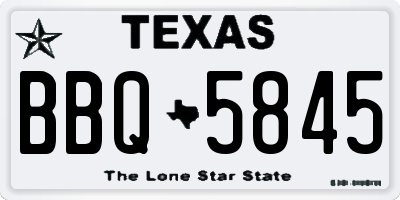 TX license plate BBQ5845