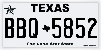 TX license plate BBQ5852