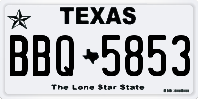 TX license plate BBQ5853