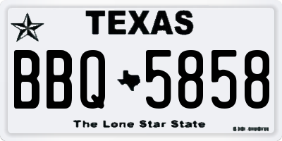 TX license plate BBQ5858