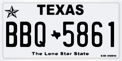 TX license plate BBQ5861
