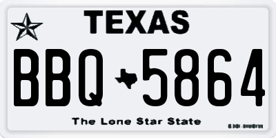 TX license plate BBQ5864