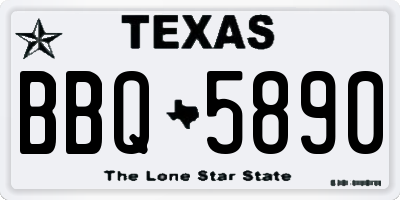 TX license plate BBQ5890