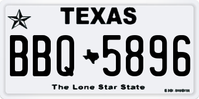 TX license plate BBQ5896