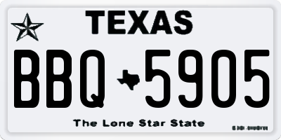 TX license plate BBQ5905