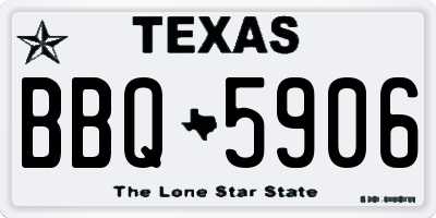 TX license plate BBQ5906