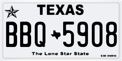 TX license plate BBQ5908