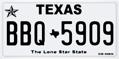 TX license plate BBQ5909