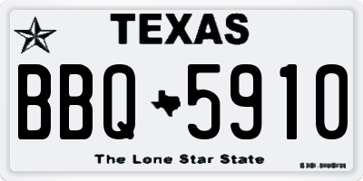 TX license plate BBQ5910