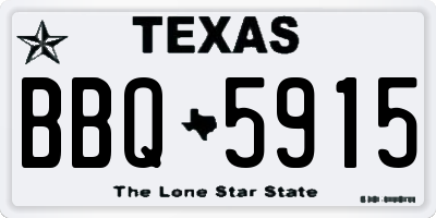TX license plate BBQ5915