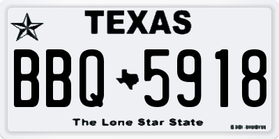 TX license plate BBQ5918
