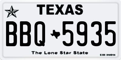 TX license plate BBQ5935