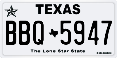 TX license plate BBQ5947