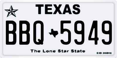 TX license plate BBQ5949