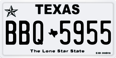 TX license plate BBQ5955