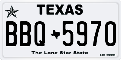 TX license plate BBQ5970