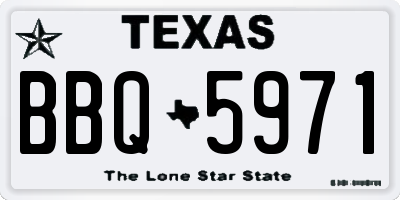 TX license plate BBQ5971