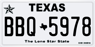 TX license plate BBQ5978
