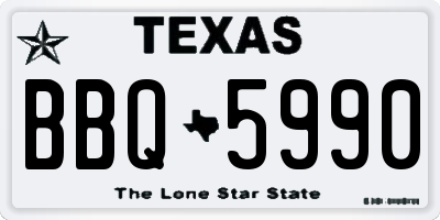 TX license plate BBQ5990