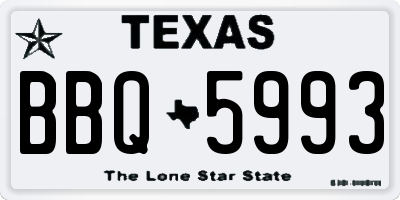 TX license plate BBQ5993