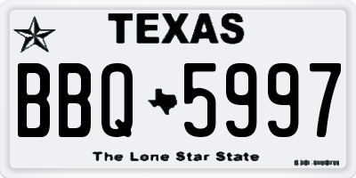 TX license plate BBQ5997