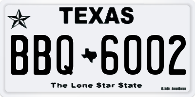 TX license plate BBQ6002