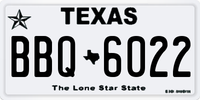 TX license plate BBQ6022