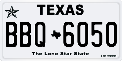 TX license plate BBQ6050
