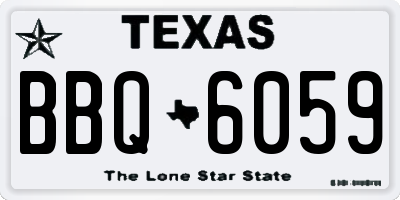 TX license plate BBQ6059