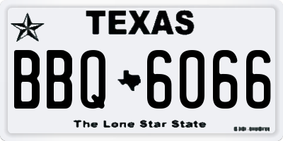 TX license plate BBQ6066