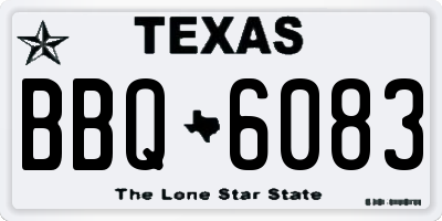 TX license plate BBQ6083