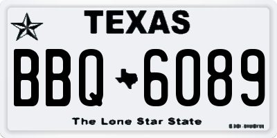 TX license plate BBQ6089