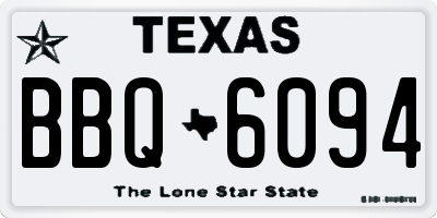 TX license plate BBQ6094