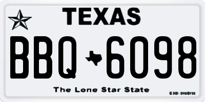 TX license plate BBQ6098
