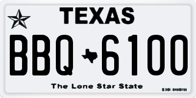 TX license plate BBQ6100