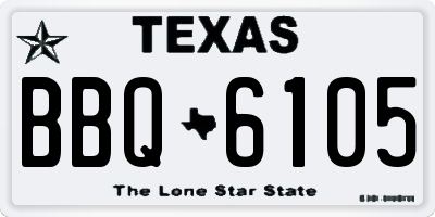 TX license plate BBQ6105