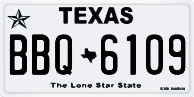 TX license plate BBQ6109