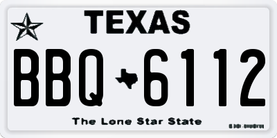TX license plate BBQ6112