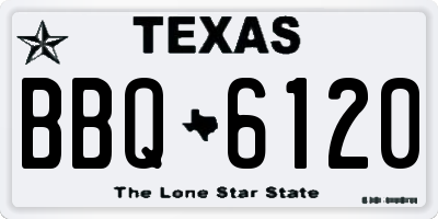 TX license plate BBQ6120