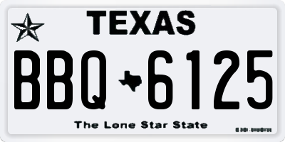 TX license plate BBQ6125
