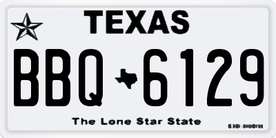 TX license plate BBQ6129