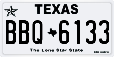 TX license plate BBQ6133